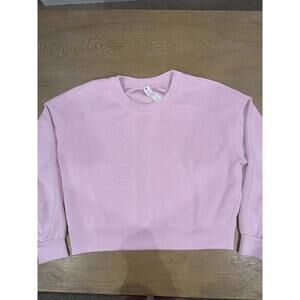 NWOT Lululemon Perfectly Oversized Cropped Crew Softstreme Pink Peony Size 8